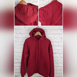 Unique Moran Made Embossed Letters Hoodie Logo CAPE MAY Maroon Sweatshirt M